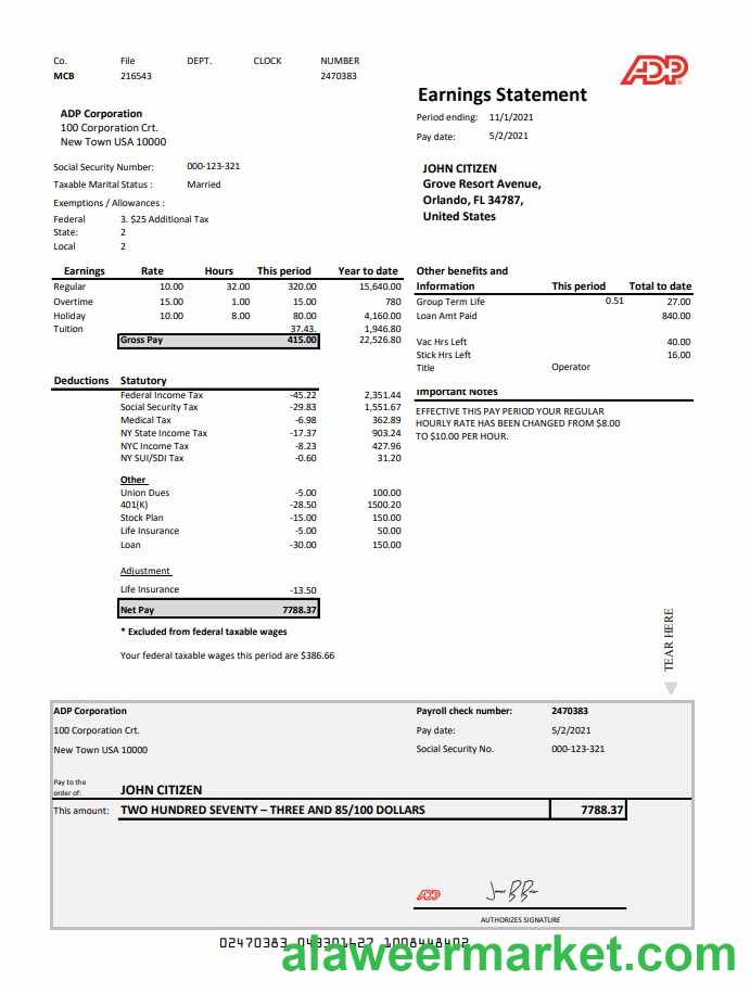 USA ADP Earnings st.  excel pdf